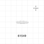 Straight Connector, Barbed, Natural - Fits 3/32 inch ID Tubing (0.093 inch, 2.38 mm) - 61549