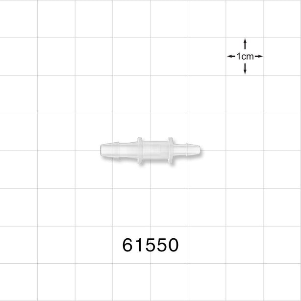 Straight Connector, Reducer, Barbed, Natural - Fits 1/8 inch x 3/32 inch ID Tubing (0.125 inch x 0.094 inch, 3.18 mm x 2.38 mm) - 61550