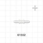 Straight Connector, Barbed, Natural - Fits 1/8 inch ID Tubing (0.125 inch, 3.18 mm) - 61552