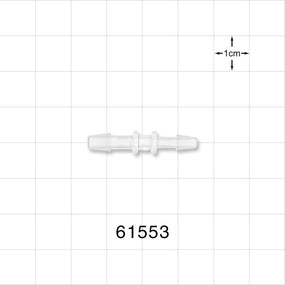 Straight Connector, Reducer, Barbed, Natural - Fits 5/32 inch x 1/8 inch ID Tubing (0.156 inch x 0.125 inch, 3.97 mm x 3.18 mm) - 61553