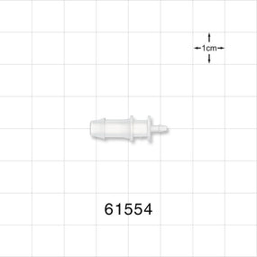 Straight Connector, Reducer, Barbed, Natural - Fits 3/16 inch x 1/16 inch ID Tubing (0.187 inch x 0.062 inch, 4.76 mm x 1.59 mm) - 61554