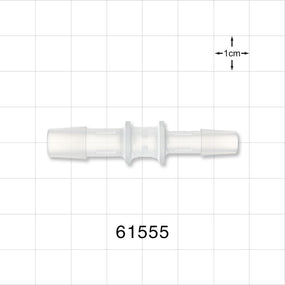 Straight Connector, Reducer, Barbed, Natural - Fits 3/16 inch x 1/8 inch ID Tubing (0.188 inch x 0.125 inch, 4.76 mm x 3.18 mm) - 61555