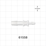 Straight Connector, Reducer, Barbed, Natural - Fits 1/4 inch x 1/8 inch ID Tubing (0.25 inch x 0.125 inch, 6.35 mm x 3.18 mm) - 61558