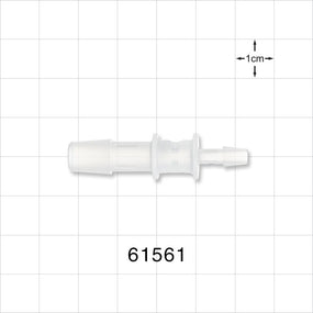 Straight Connector, Reducer, Barbed, Natural - Fits 5/16 inch x 5/32 inch ID Tubing (0.313 inch x 0.156 inch, 7.94 mm x 3.97 mm) - 61561
