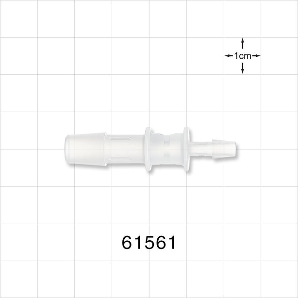 Straight Connector, Reducer, Barbed, Natural - Fits 5/16 inch x 5/32 inch ID Tubing (0.313 inch x 0.156 inch, 7.94 mm x 3.97 mm) - 61561