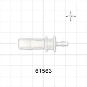 Straight Connector, Reducer, Barbed, Natural - Fits 3/8 inch x 1/8 inch ID Tubing (0.375 inch x 0.125 inch, 9.53 mm x 3.18 mm) - 61563