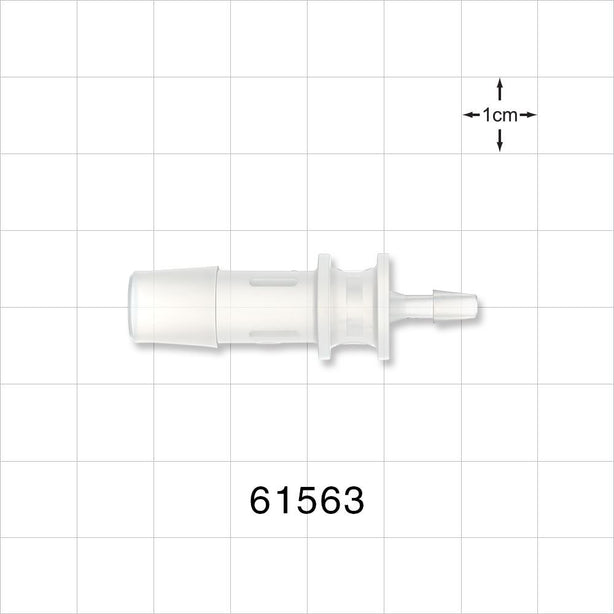 Straight Connector, Reducer, Barbed, Natural - Fits 3/8 inch x 1/8 inch ID Tubing (0.375 inch x 0.125 inch, 9.53 mm x 3.18 mm) - 61563