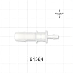 Straight Connector, Reducer, Barbed, Natural - Fits 3/8 inch x 5/32 inch ID Tubing (0.375 inch x 0.156 inch, 9.53 mm x 3.97 mm) - 61564