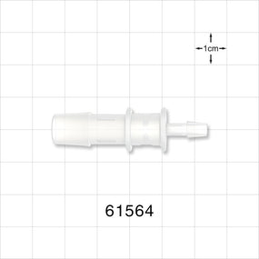 Straight Connector, Reducer, Barbed, Natural - Fits 3/8 inch x 5/32 inch ID Tubing (0.375 inch x 0.156 inch, 9.53 mm x 3.97 mm) - 61564