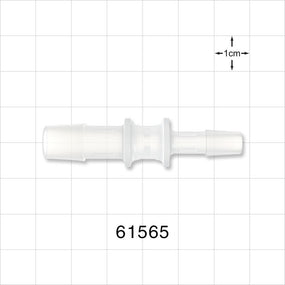 Straight Reducer Connector, Barbed, Natural - Fits 3/8 inch  x 1/4 inch ID Tubing (0.375 inch x 0.25 inch, 9.53 mm x 6.35 mm) - 61565