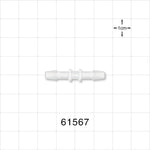 Straight Connector, Barbed, Natural - Fits 5/32 inch ID Tubing (0.156 inch, 3.97 mm) - 61567