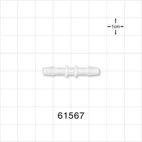 Straight Connector, Barbed, Natural - Fits 5/32 inch ID Tubing (0.156 inch, 3.97 mm) - 61567