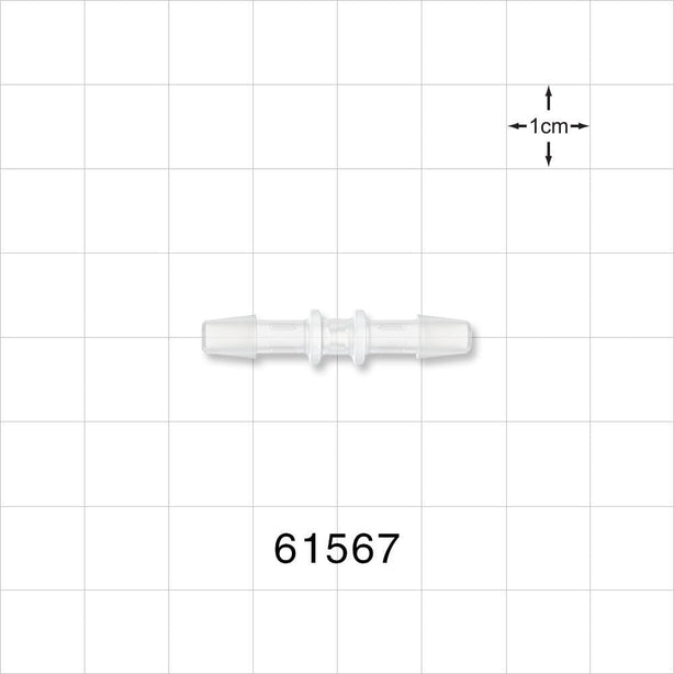 Straight Connector, Barbed, Natural - Fits 5/32 inch ID Tubing (0.156 inch, 3.97 mm) - 61567