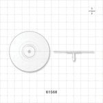 Bag Port Flange with Flat Plate, Barbed, Natural - Fits 1/8 inch ID Tubing (0.125 inch, 3.18 mm) - 61568