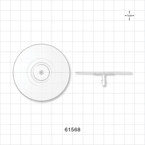 Bag Port Flange with Flat Plate, Barbed, Natural - Fits 1/8 inch ID Tubing (0.125 inch, 3.18 mm) - 61568