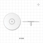 Bag Port Flange with Flat Plate, Barbed, Natural - Fits 5/32 inch ID Tubing (0.156 inch, 3.97 mm) - 61569