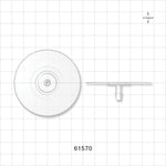 Bag Port Flange with Flat Plate, Barbed, Natural - Fits 3/16 inch ID Tubing (0.188 inch, 4.76 mm) - 61570