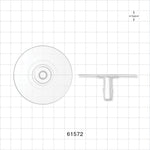 Bag Port Flange with Flat Plate, Barbed, Natural - Fits 5/16 inch ID Tubing (0.312 inch, 7.94 mm) - 61572
