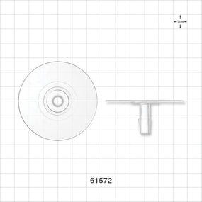 Bag Port Flange with Flat Plate, Barbed, Natural - Fits 5/16 inch ID Tubing (0.312 inch, 7.94 mm) - 61572
