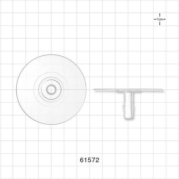 Bag Port Flange with Flat Plate, Barbed, Natural - Fits 5/16 inch ID Tubing (0.312 inch, 7.94 mm) - 61572