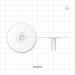 Bag Port Flange with Flat Plate, Barbed, Natural - Fits 3/8 inch ID Tubing (0.375 inch, 9.53 mm) - 61573