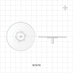Bag Port Flange with Dimples, Barbed, Natural - Fits 1/8 inch ID Tubing (0.125 inch, 3.18 mm) - 61574