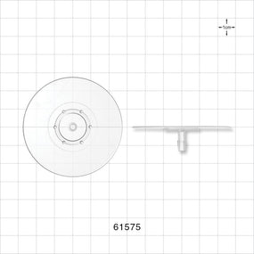 Bag Port Flange with Dimples, Barbed, Natural - Fits 5/32 inch ID Tubing (0.156 inch, 3.97 mm) - 61575