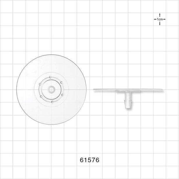 Bag Port Flange with Dimples, Barbed, Natural - Fits 3/16 inch ID Tubing (0.187 inch,  4.76 mm) - 61576