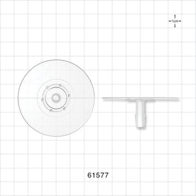 Bag Port Flange with Dimples, Barbed, Natural - Fits 1/4 inch ID Tubing (0.25 inch, 6.35 mm) - 61577