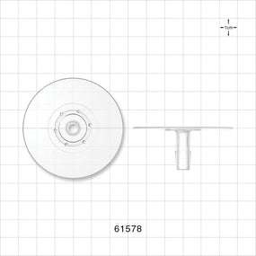 Bag Port Flange with Dimples, Barbed, Natural - Fits 5/16 inch ID Tubing (0.312 inch, 7.94 mm) - 61578