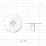 Bag Port Flange with Dimples, Barbed, Natural - Fits 3/8 inch ID Tubing (0.375 inch, 9.53 mm) - 61579