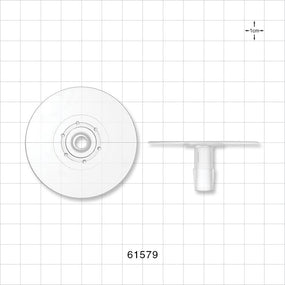 Bag Port Flange with Dimples, Barbed, Natural - Fits 3/8 inch ID Tubing (0.375 inch, 9.53 mm) - 61579