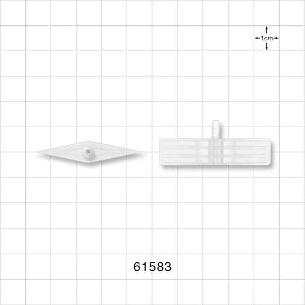Boat Port, Barbed, Natural - Fits 3/32 inch ID Tubing (0.093 inch, 2.38 mm) - 61583