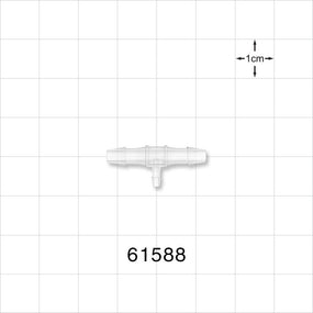 T Connector, Reducer, Barbed, Natural - Fits 1/8 inch ID Tubing (0.125 inch, 3.18 mm); Fits 1/16 inch ID Tubing (0.063 inch, 1.59 mm) - 61588
