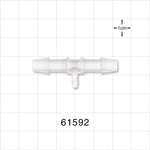 T Connector, Reducer, Barbed, Natural - Fits 1/4 inch ID Tubing (0.25 inch, 6.35 mm); Fits 3/32 inch ID Tubing (0.094 inch, 2.38 mm) - 61592