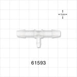 T Connector, Reducer, Barbed, Natural - Fits 1/4 inch ID Tubing (0.25 inch, 6.35 mm); Fits 1/8 inch ID Tubing (0.125 inch, 3.18 mm) - 61593