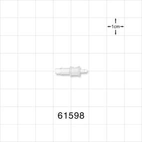 Straight Reducer Connector, Barbed, Natural - Fits 1/8 inch x 1/16 inch ID Tubing (0.125 inch x 0.063 inch, 3.18 mm x 1.59 mm) - 61598