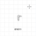 Elbow Connector, Barbed, Natural - Fits 3/32 inch x 1/16 inch ID Tubing (0.094 inch x 0.063 inch, 2.38 mm x 1.59 mm) - 61611