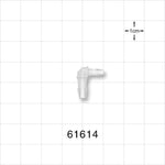 Elbow Connector, Barbed, Natural - Fits 1/8 inch ID x 3/32 inch ID Tubing (0.125 inch x 0.094 inch, 3.18 mm x 2.38 mm) - 61614