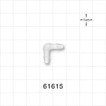 Elbow Connector, Barbed, Natural - Fits 1/8 inch ID Tubing (0.125 inch, 3.18 mm) - 61615