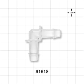 Elbow Connector, Barbed, Natural - Fits 3/8 inch ID Tubing (0.375 inch, 9.53 mm) - 61618
