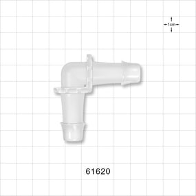 Elbow Connector, Barbed, Natural - Fits 1/2 inch ID Tubing (0.5 inch, 12.7 mm) - 61620