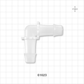 Elbow Connector, Barbed, Natural - Fits 3/4 inch ID Tubing (0.75 inch, 19.05 mm) - 61623