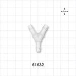 Y Connector, Barbed, Natural - Fits 1/4 inch ID Tubing (0.25 inch, 6.35 mm) - 61632