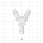 Y Connector, Barbed, Natural - Fits 5/8 inch ID Tubing (0.625 inch, 15.88 mm) - 61635