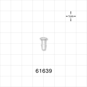 Press-In Plug, Barbed, Natural - Fits 1/8 inch ID Tubing (0.125 inch, 3.18 mm) - 61639
