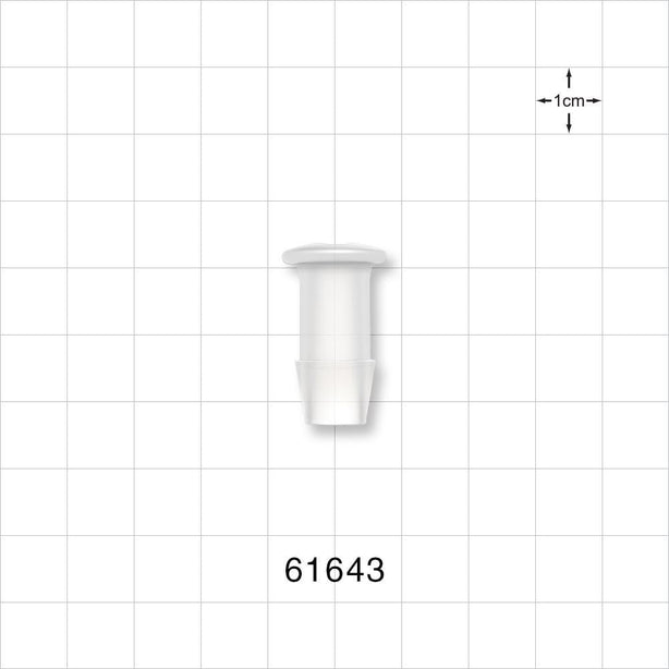 Press-In Plug, Barbed, Natural - Fits 3/8 inch ID Tubing (0.375 inch, 9.53 mm) - 61643