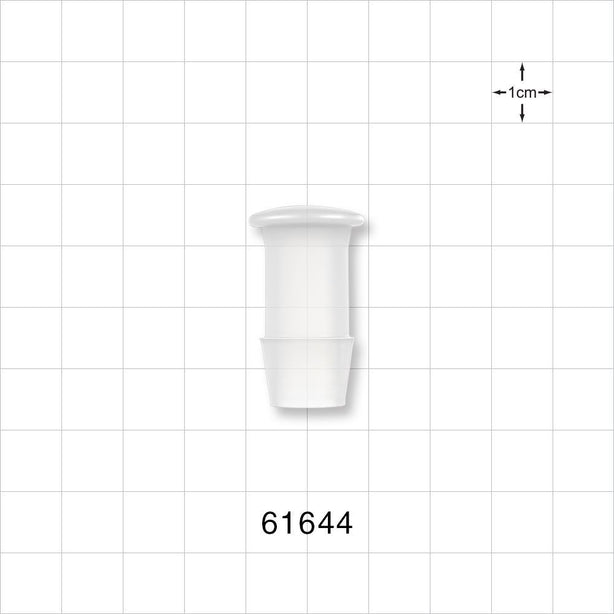 Press-In Plug, Barbed, Natural - Fits 1/2 inch ID Tubing (0.5 inch, 12.7 mm) - 61644
