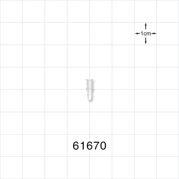 Press-In Plug, Barbed, Natural - Fits 1/16 inch ID Tubing (0.062 inch, 1.6 mm) - 61670