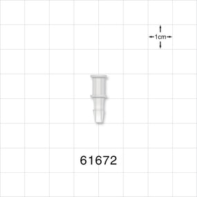 Press-In Plug, Barbed, Natural - Fits 1/8 inch ID Tubing (0.125 inch, 3.2 mm) - 61672